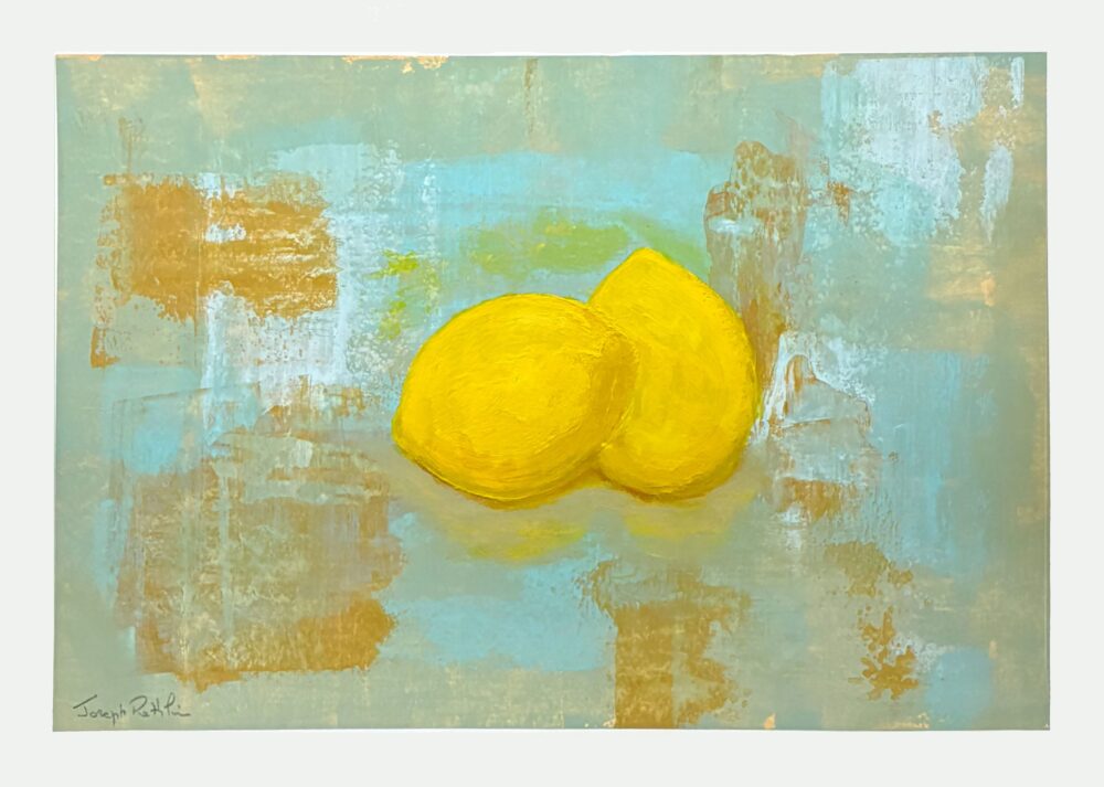 2 citrons , acrylique sur papier