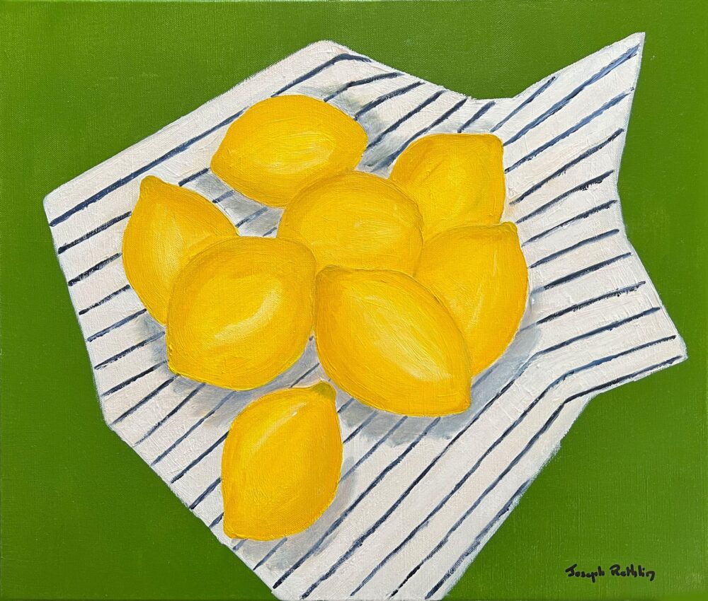 lemons on the green, huile sur toile black friday