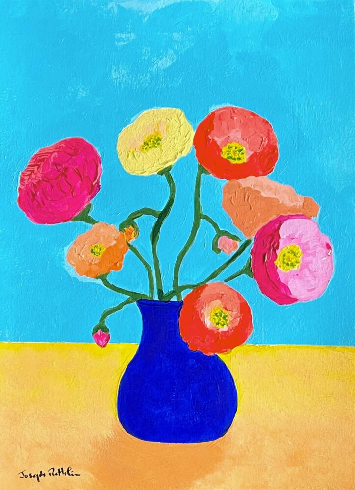"Pavots d'Islande" Acrylique sur papier Fabriano